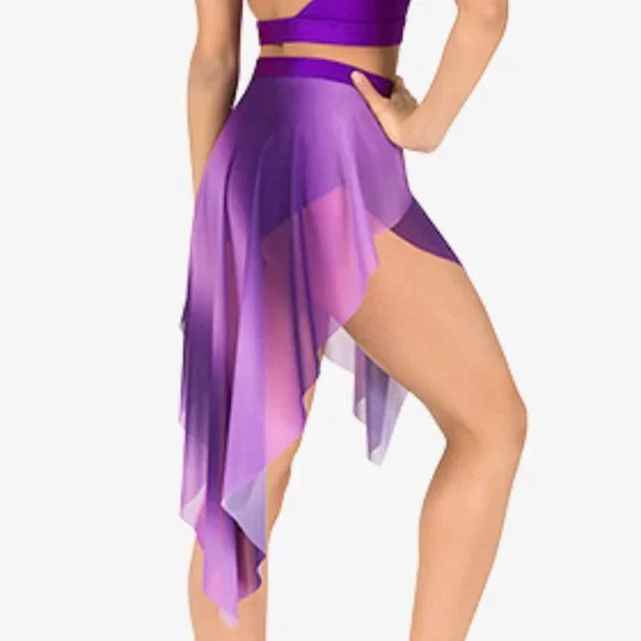 NWT - Girls Ombre Mesh Handkerchief Skirt * M/L - Picture 2 of 8